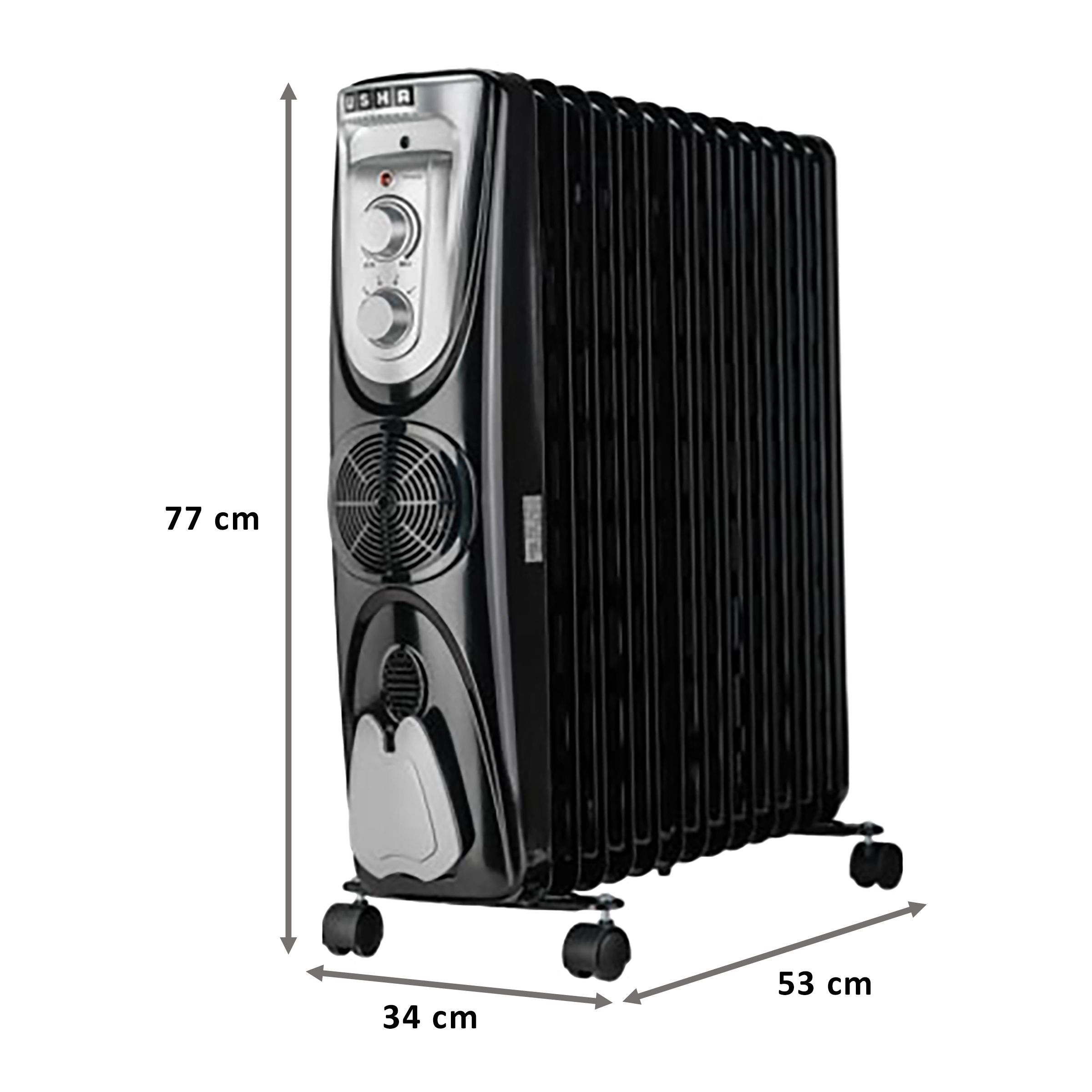 Buy Usha 2000 Watts Oil Filled Room Heater 3809 F Black Online Croma